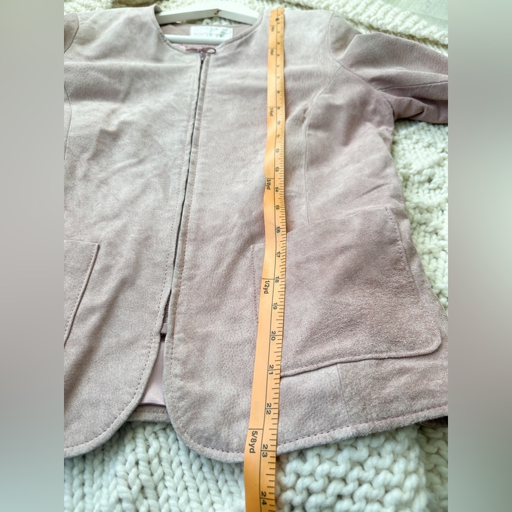 Suede Jacket “Beechers Brook-Fairweather”-Blush Pink Genuine Leather- Size:Small - Picture 10 of 11